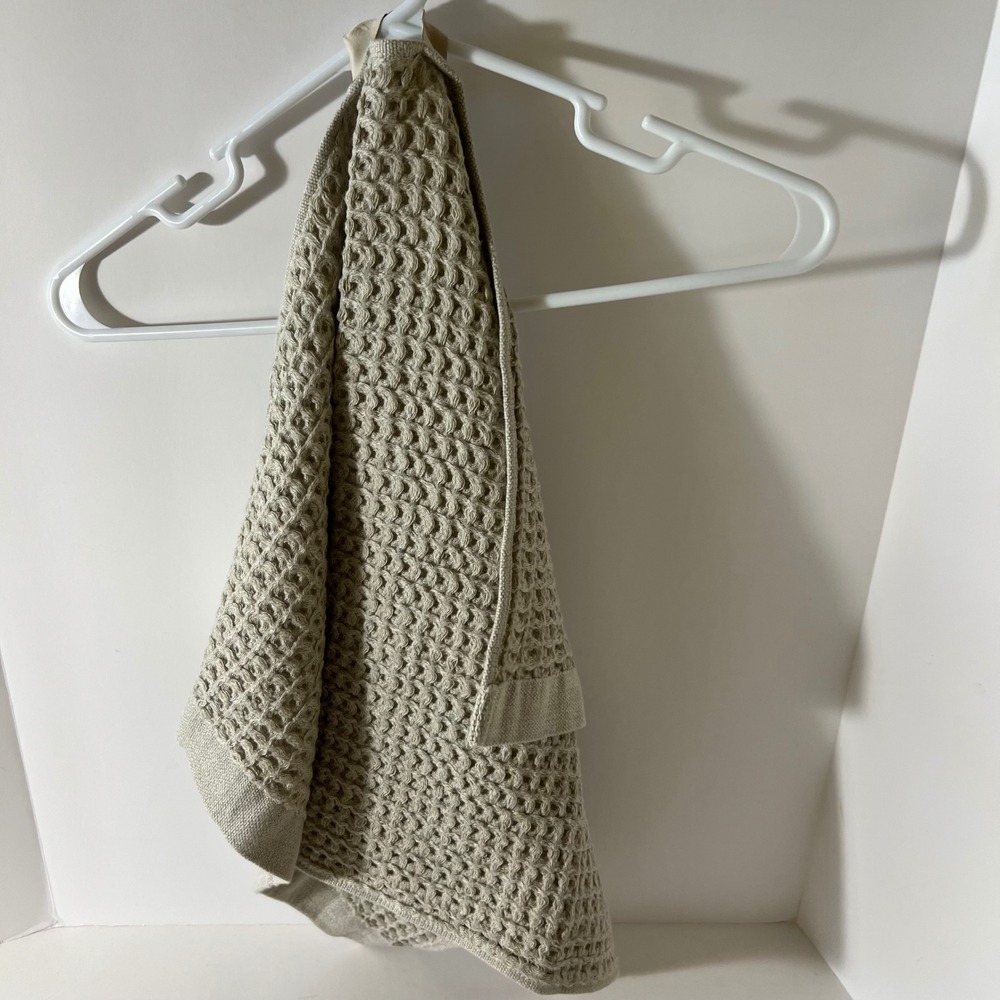 Onsen Waffle Weave Hand Towel Beige #1 Supima Cotton 19 x 30"